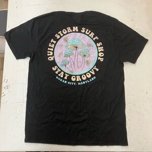 QUIET STORM T Shirt Black Mens Medium M NWOT New Shroom Groovy Trippy Tee
